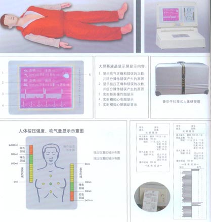 按壓吹氣假人|大屏幕液晶彩顯高級電腦心肺復蘇模擬人